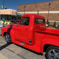 Old red truck at Bardon's