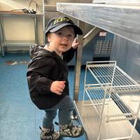 Little boy inside the ice cream store